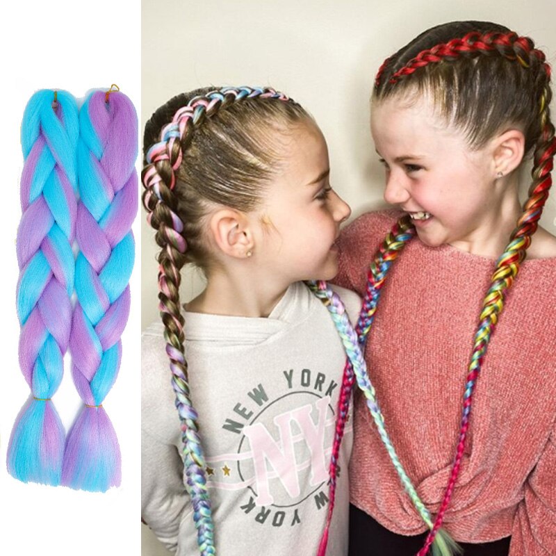 Saisity 24 Synthetic Jumbo Braids  ͽټ Neon Ombre ƮƮ ڽ  ī 극̵  ġƮ Crochet Braids New Color